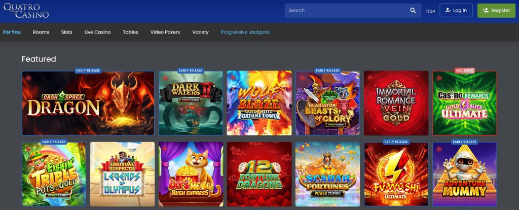Quatro Casino Canada game suggestions